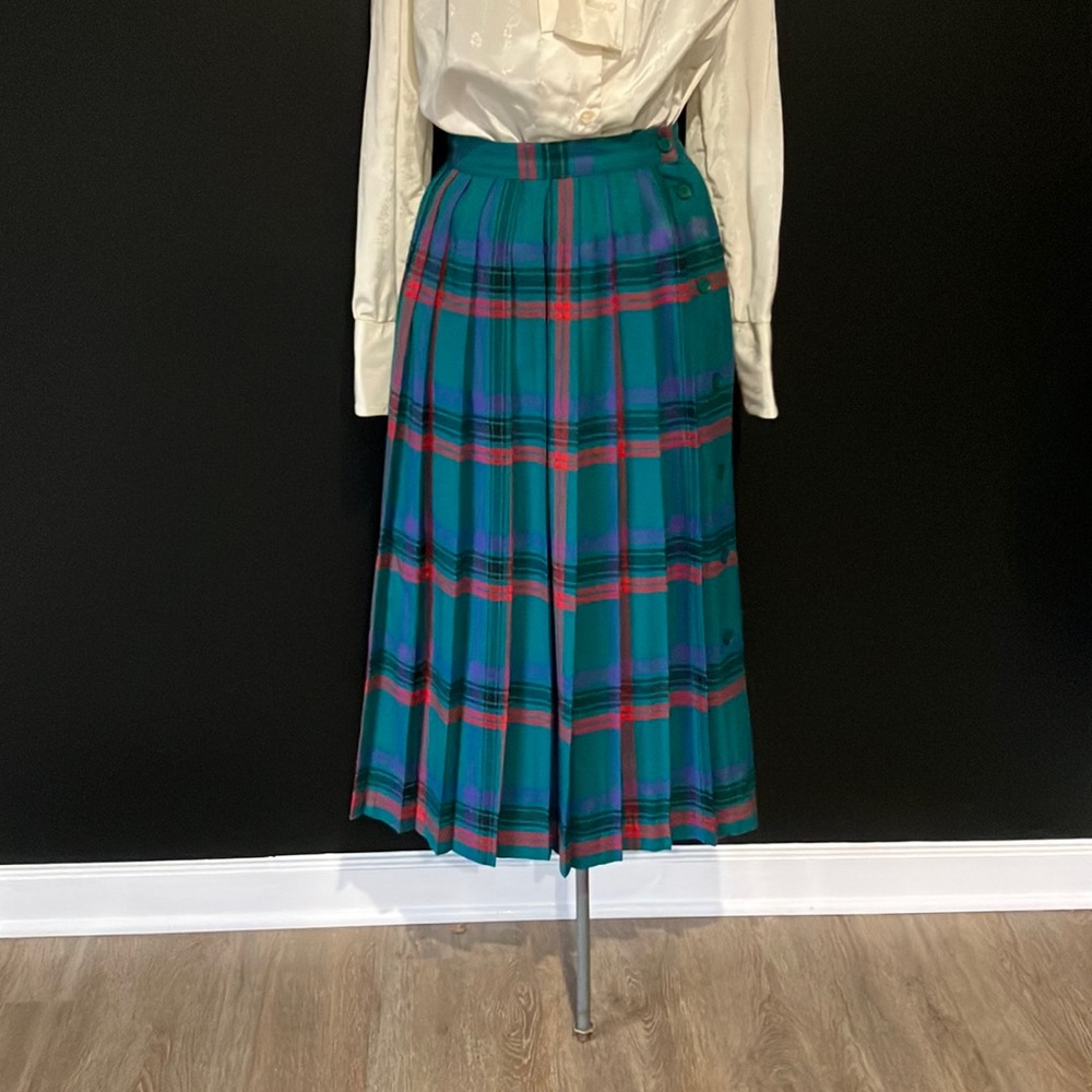 Vintage Smart Parts Tartan Plaid Pleated Skirt Size 9